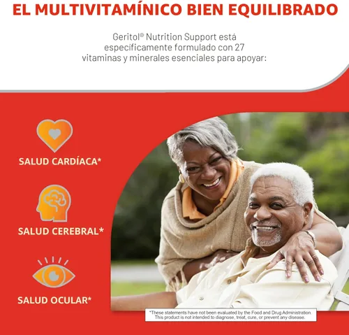 Miniatura 2 de Geritol, Suplemento multivitamínico, contiene vitaminas B, antioxidantes, vitaminas C, E y D y hierro, 26 vitaminas y minerales esenciales, sin