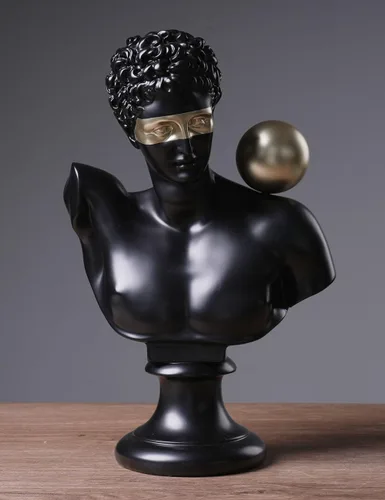 Miniatura 3 de Estatua griega de busto abstracta, escultura moderna, regalo para el hogar, centro de mesa para estantería, escritorio, oficina, negro, 13.8 pulgadas
