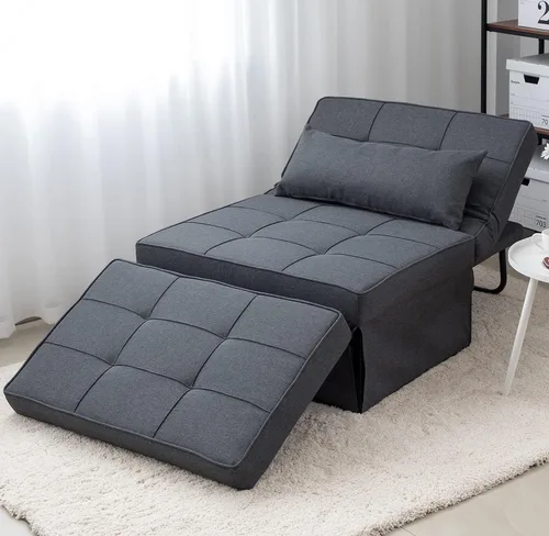 Miniatura 8 de BIGSYY Sofá Cama, 4 en 1 Otomana Plegable Multifunción de Lino Transpirable Cama Sofá con Respaldo Ajustable Silla Convertible Moderna para Sala