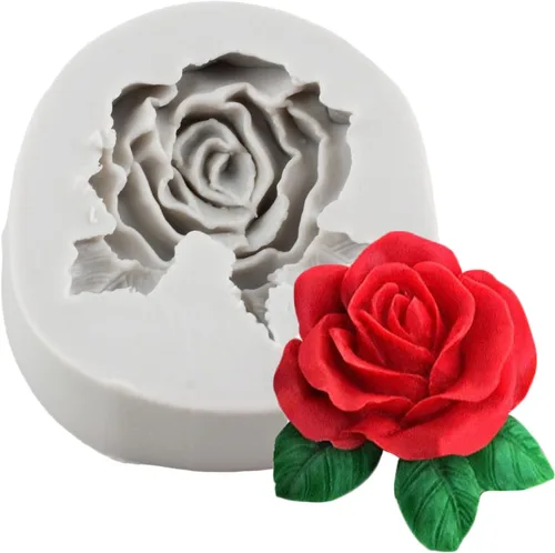Miniatura 20 de Molde de caramelo de silicona rosa Mini flor Fondant moldes de chocolate para decoración de pasteles Decoración de cupcakes Pasta de goma