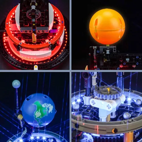 Miniatura 4 de BrickBling Luces LED para Lego Technic Planeta Tierra y Luna en órbita, kit de luz creativo compatible con Lego 42179 Sistema Solar Space
