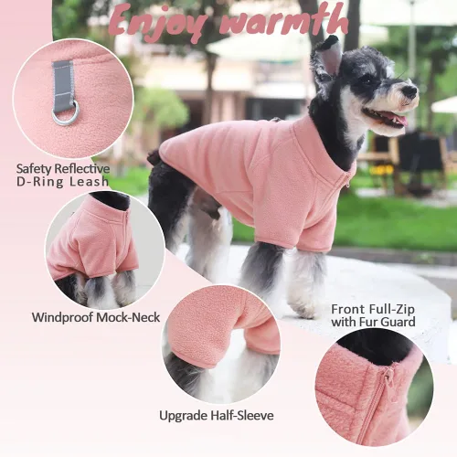 Miniatura 3 de Suéter de forro polar con cremallera completa para perro, chaqueta de forro polar para perro, abrigo de invierno para perro, ropa cálida para perros