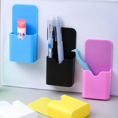 Miniatura 4 de 2 soportes magnéticos para rotuladores, almacenamiento magnético para lápices para aula, casillero en casa, color negro (QX163)