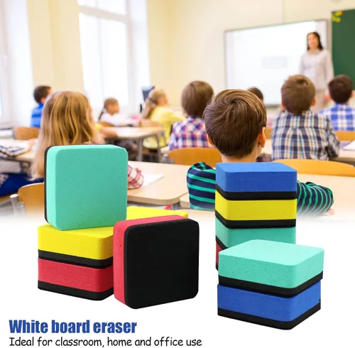 Miniatura 5 de Borrador de borrado en seco, paquete de 12 borradores magnéticos de pizarra blanca, pequeños borradores de pizarra de borrado en seco para aula