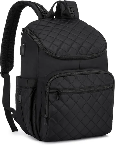 LOVEVOOK Mochila para Pañales de Gran Capacidad con Cambiador Portátil, Mochila de Viaje Multifunción para Bebé Negro-1