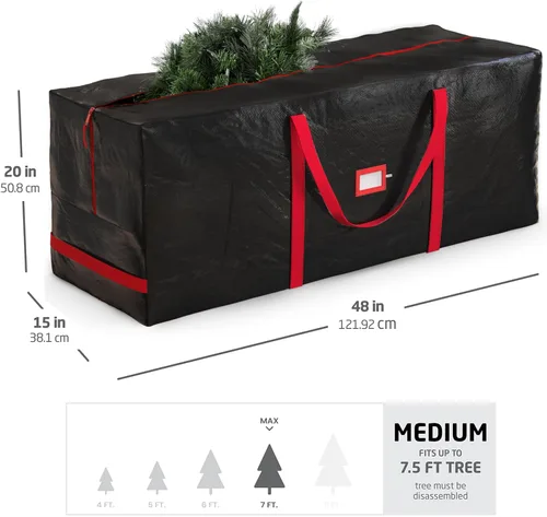 Miniatura 6 de Bolsa de almacenamiento para árbol de Navidad Zober - Se adapta a árboles artificiales de 7.5 pies - Bolsa de árbol de Navidad de plástico