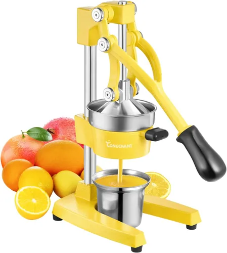 Miniatura 9 de TONGCHANT Exprimidor de hierro fundido, prensa de cítricos resistente de 19 pulgadas de alto con doble patrón Exprimidor manual para naranja limón