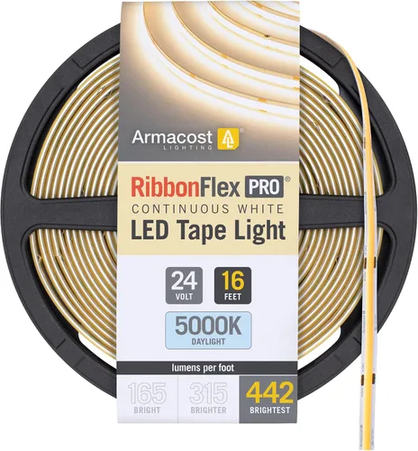 Miniatura 45 de Armacost Lighting RibbonFlex Pro 24V Luz de Tira LED COB Blanca, 2700K, 165 Lúmenes/Pie, 2.5M 171110