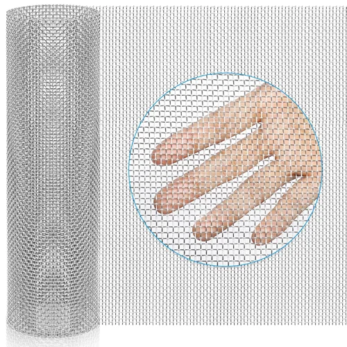 Valchoose 1 rollo de malla de acero inoxidable 304 de 11 x 24 pulgadas (280 x 610 mm), malla de 8 mallas sin oxidación, lámina de malla metálica de