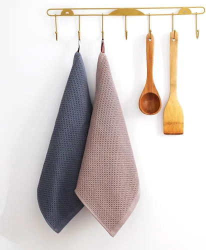 Miniatura 7 de Paño de cocina para cocina, 6 paquetes de trapos de limpieza de algodón en ondas de gofre, paño de cocina ultra suave súper absorbente para lavar