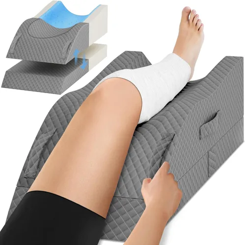 Miniatura 8 de Almohadas de elevación TranquilRelax para piernas después de la cirugía, almohada de espuma viscoelástica ajustable con cuña para piernas para Gris