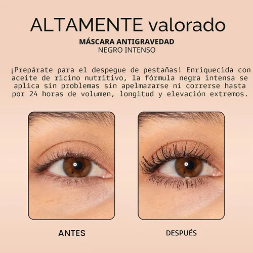 Miniatura 3 de Milani Rímel de Volumen y Longitud, Sombra Negra Antigravedad Altamente Calificada con Aceite de Ricino y Varita de Rímel de Recubrimiento