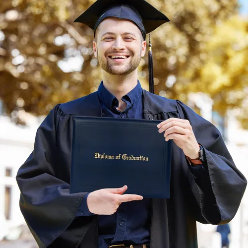 Miniatura 6 de GraduatePro Funda impresa para diploma de 8.5 x 11 pulgadas, cubiertas acolchadas de cuero sintético, soporte para documentos de graduación