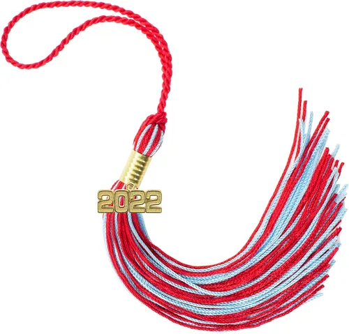 Miniatura 319 de Borla de graduación Aqua 2022, todos los colores escolares disponibles, fabricada en Estados Unidos