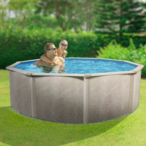 Miniatura 40 de Aquarian - Piscina para exteriores con marco de acero por encima del nivel del suelo, redonda, 24 x 52 pulgadas, veneciana Veneciano