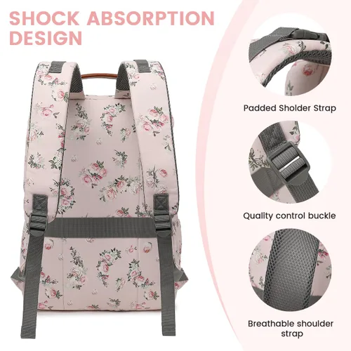 Miniatura 5 de Mochila para pañales, grandes bolsas de pañales para bebé con cambiador portátil para niños y niñas, mochila de viaje multifuncional para mamás