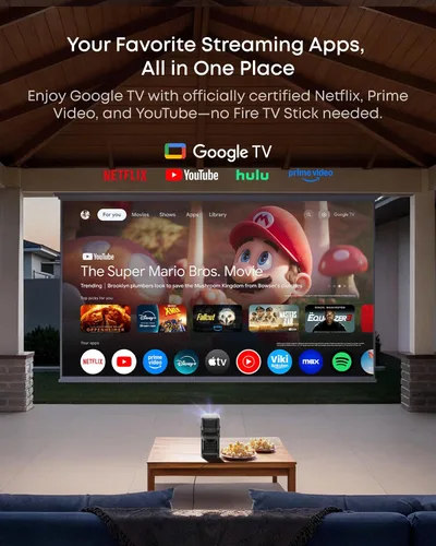 Miniatura 10 de soundcore Nebula P1 Proyector GTV portátil con altavoces desmontables, 650 lúmenes ANSI, 1080P, 20 W sonido envolvente verdaderamente 2.0, audio