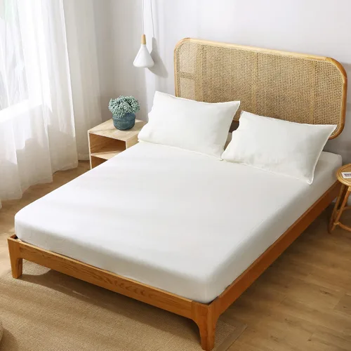 Miniatura 3 de S VICTORY SYMBOL Sábana bajera ajustable 100% de lino orgánico 78"x80" Cubrecolchón 1 Pieza, Bolsillo Profundo de 16 pulgadas, Ropa de Cama de Lino