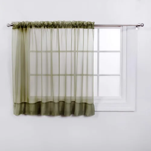Miniatura 12 de Stylemaster Elegance Cenefa recta de gasa transparente, 60 x 14 pulgadas, color dorado