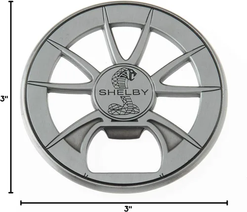 Miniatura 6 de Shelby - Abridor de botellas e imán Metal fundido a presión de borde Shelby con logotipo Cobra 3 pulgadas de diámetro Aleación de zinc 3D