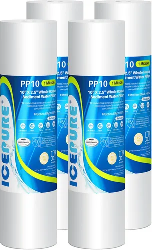 ICEPURE Filtro de agua para toda la casa de 10 x 2.5 pulgadas, 1 micrón, para cualquier unidad de RO de 10 pulgadas, Dupont WFPFC5002, Aqua Pure