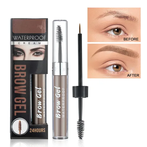 Miniatura 7 de Gel de cejas impermeable de 8 colores completamente pigmentado de larga duración para un aspecto más completo y definido (#03 marrón medio)
