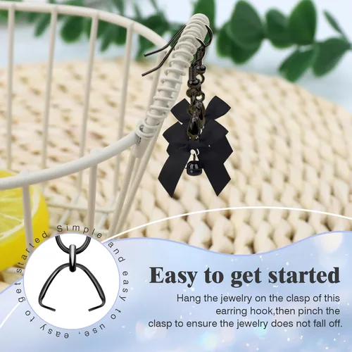 Miniatura 4 de Ganchos para aretes, 50 unidades/25 pares, alambres de oreja de acero inoxidable, ganchos de pez, piezas de joyería hipoalergénicas para hacer joyas