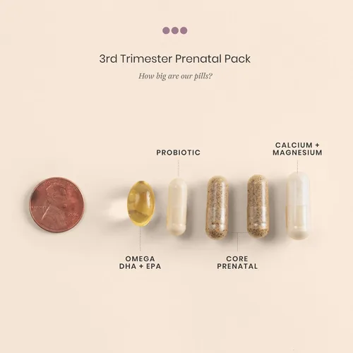 Miniatura 8 de Perelel Paquete Prenatal para el Tercer Trimestre, Multivitamínico con Magnesio, Omega 3, Probióticos y Calcio, Apoyo Nutricional para el Bienestar