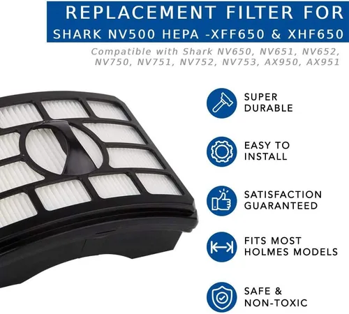 Miniatura 3 de Filtro HEPA de repuesto y juego de 3 filtros de espuma para Shark Rotator Pro Lift-Away NV500 Limpieza al vacío y cuidado del suelo