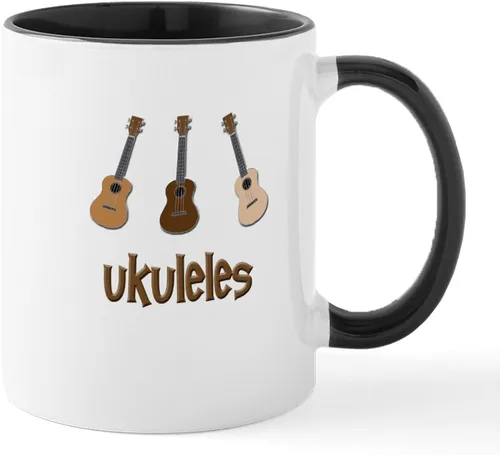 Miniatura 26 de CafePress Peace Love - Taza de café de cerámica para ukelele (11 oz (11.0 fl oz)
