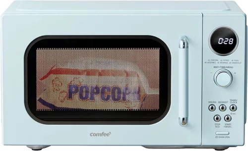 Miniatura 9 de COMFEE' Horno microondas retro, microondas pequeño con 6 menús automáticos, microondas compacto de encimera de 0.9 pies cúbicos con cocción