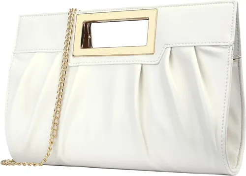 Miniatura 2 de KKXIU Bolso de mano para mujer, elegante bolso de noche plisado para boda, baile de graduación, novia con correa de cadena