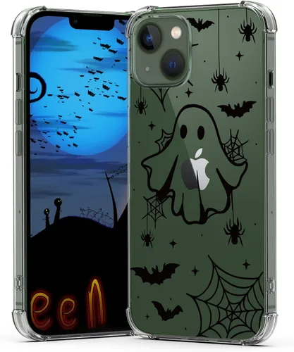 Miniatura 48 de Funda de Halloween para Google Pixel 6A transparente con diseños de murciélagos fantasmas, funda para teléfono para niñas, elegante, delgada, a
