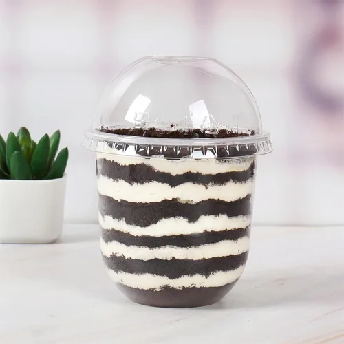 Miniatura 4 de Vasos desechables de plástico transparente de 12 onzas con tapas de cúpula, perfectas para bebidas frías, café, batidos, postres, sin BPA, paquete