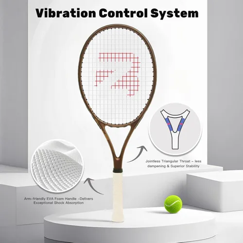 Miniatura 3 de BatZoom Tennis Racket for Beginners & Adults - Lightweight Graphite Racquet with Comfortable Grip Shock Reduction Technology Includes Carrying