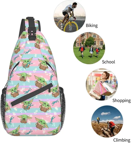 Miniatura 4 de Bolso bandolera para hombres y mujeres, mochila cruzada de dibujos animados de anime con llavero multiusos bolsa cruzada en el pecho