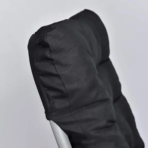 Miniatura 2 de Cojín extraíble para silla mecedora, cojín de asiento reclinable con respaldo alto, lavable para jardín, patio, piscina, color negro, 67 x 20