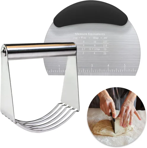 Cortador de repostería, raspador de masa, herramienta raspadora de masa, batidora de repostería de cocina, cortadores de repostería de acero Negro