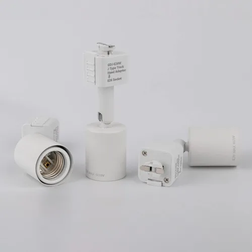 Miniatura 7 de mirrea Cabezal de iluminación de riel tipo J a E26 Adaptador de base de tornillo mediano Dirección de luz ajustable paquete de 3 (blanco)