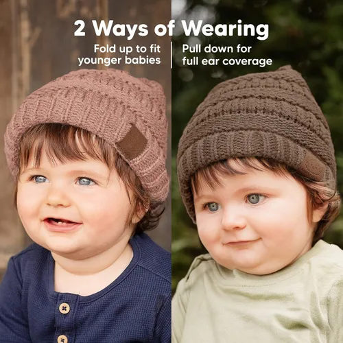 Miniatura 3 de Paquete de 3 gorros de bebé, sombreros para recién nacido, sombreros para bebé, sombreros para niña, gorro para recién nacido, gorro de invierno