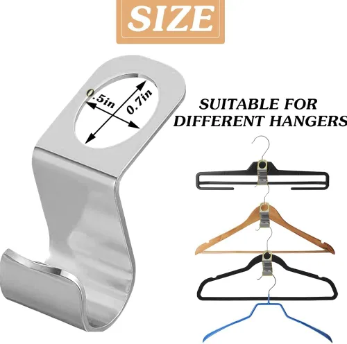 Miniatura 2 de 56 ganchos de metal para colgar ropa, ganchos extensores de acero inoxidable súper resistentes, ahorro de espacio en el armario, fácil de usar