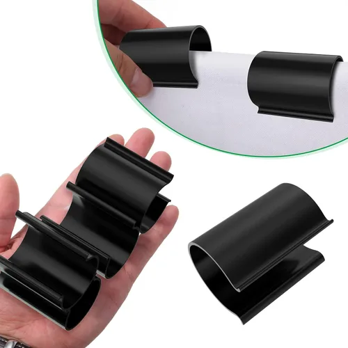 Miniatura 3 de Jetec 16 clips negros para cubierta de piscina para abrazaderas de cubierta de piscina sobre el suelo para abrazaderas de tubería de PVC de 1-1/2