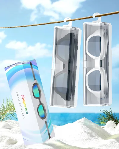 Miniatura 8 de Gafas de natación polarizadas, gafas de natación unisex para adultos, antivaho, anti UV, vista amplia, gafas de piscina para hombres y mujeres
