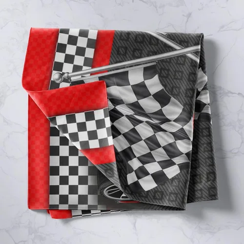 Miniatura 2 de Manfei Tapiz de coche de carreras, tapiz de pared para automóvil deportivo, bandera a cuadros negros y blancos para colgar en la pared, decoración