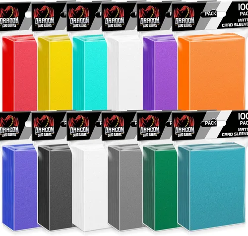 Miniatura 9 de 1000 unidades de fundas para tarjetas de carga superior para cartas coleccionables, 10 colores de fundas suaves para tarjetas de béisbol estándar