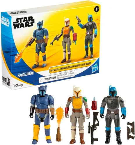 Miniatura 3 de STAR WARS Epic Hero Series Unite The Clans Pack, Paz Vizsla, Mandalorian Warrior, Axe Woves - Figuras de acción de 4 pulgadas, juguetes para niños