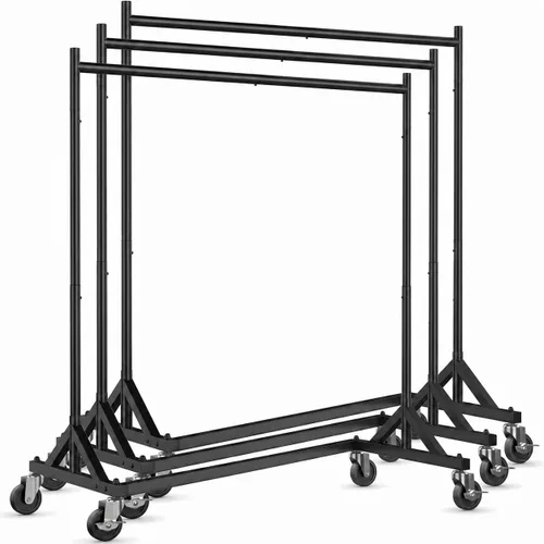 Miniatura 8 de HOKEEPER Perchero Z con capacidad para 500 libras, resistente perchero de ropa comercial para colgar ropa con ruedas, estante Z portátil