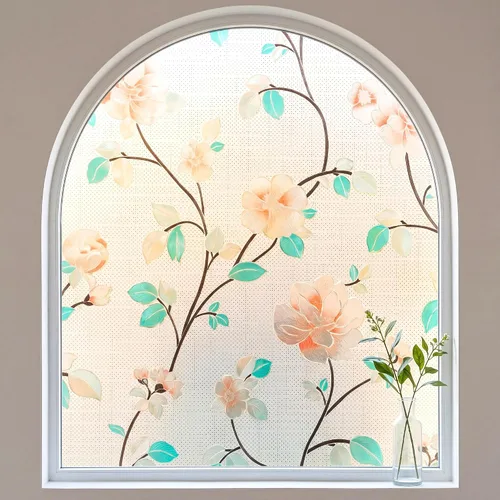 Miniatura 7 de Película decorativa para ventana, diseño de flores, película de privacidad de vidrio de adherencia estática para puerta, tintes de ventana