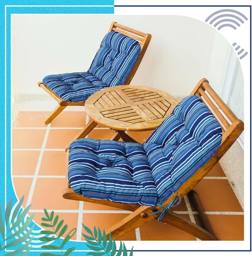 Miniatura 7 de Chunful Paquete de 4 cojines con respaldo copetudo para interiores y exteriores, resistentes a la intemperie, para muebles de césped de interiores