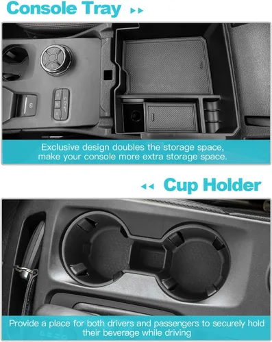 Miniatura 4 de CDEFG Organizador de consola central para Ford Ranger 2026 2026 (Raptor/Lariat/XLT/XL) Accesorios Bandeja de consola central reposabrazos caja